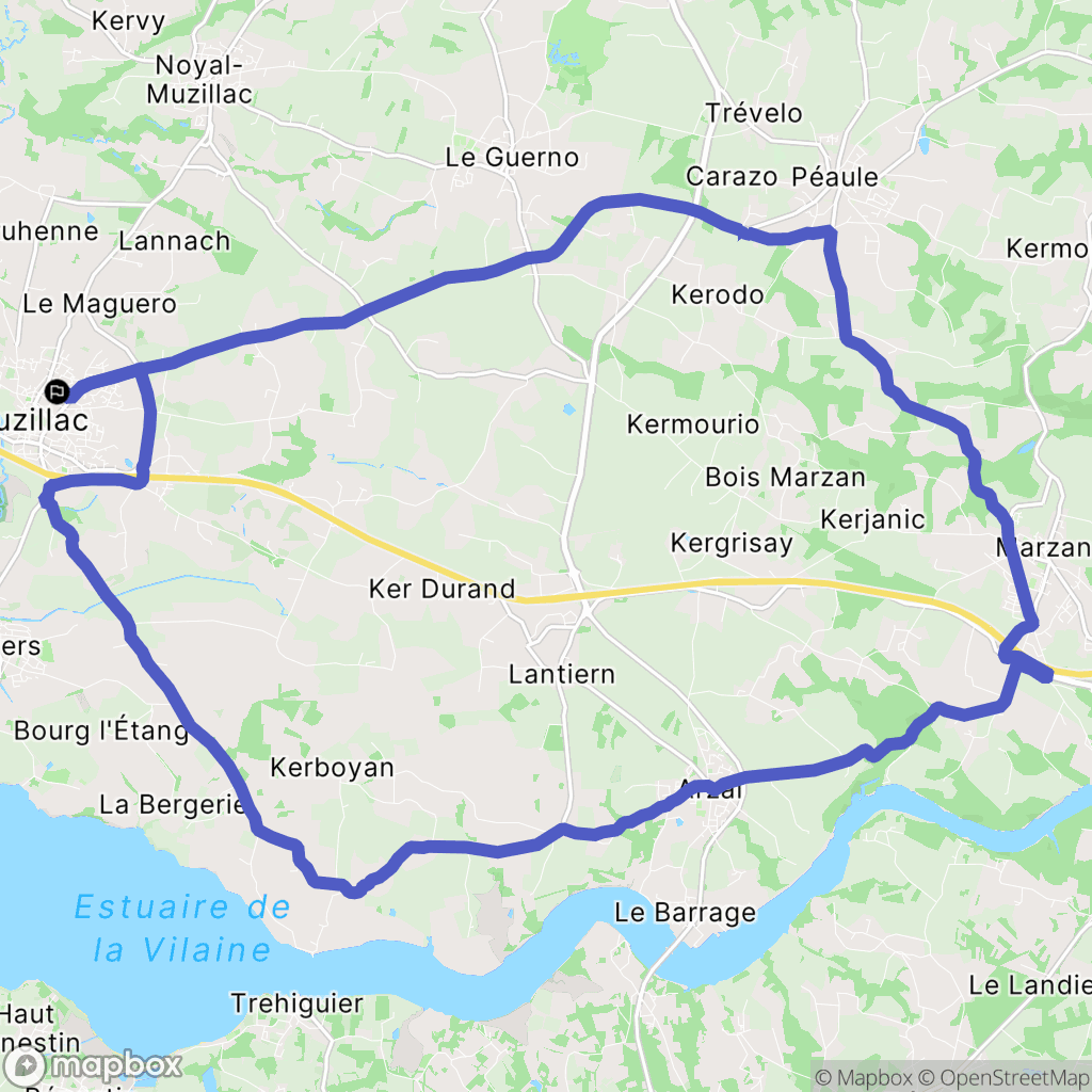 Muzillac : carte du parcours de randonnée - France