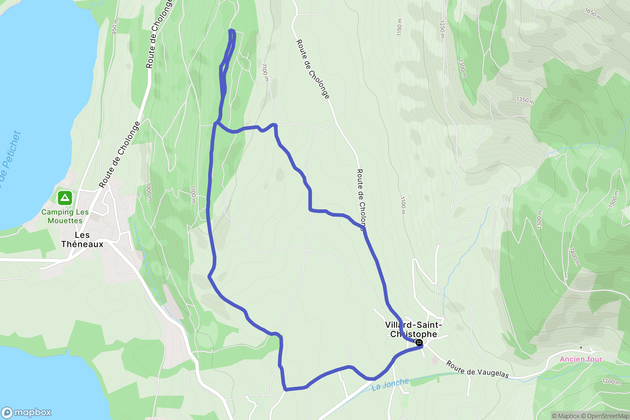 Villard-Saint-Christophe : carte du parcours de randonnée - France