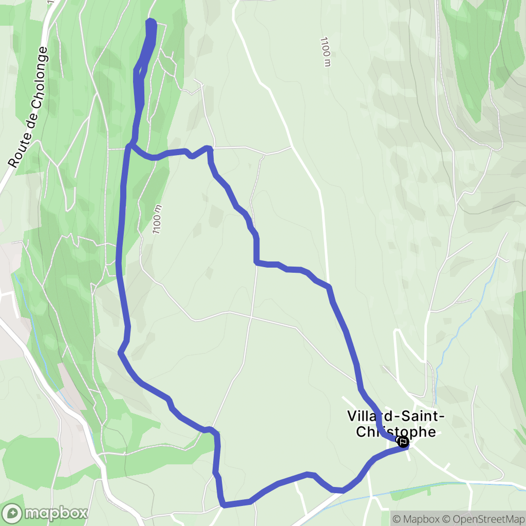 Villard-Saint-Christophe : carte du parcours de randonnée - France