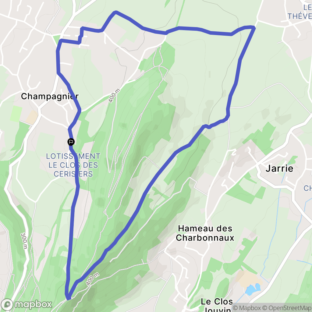 Champagnier : carte du parcours de randonnée - France