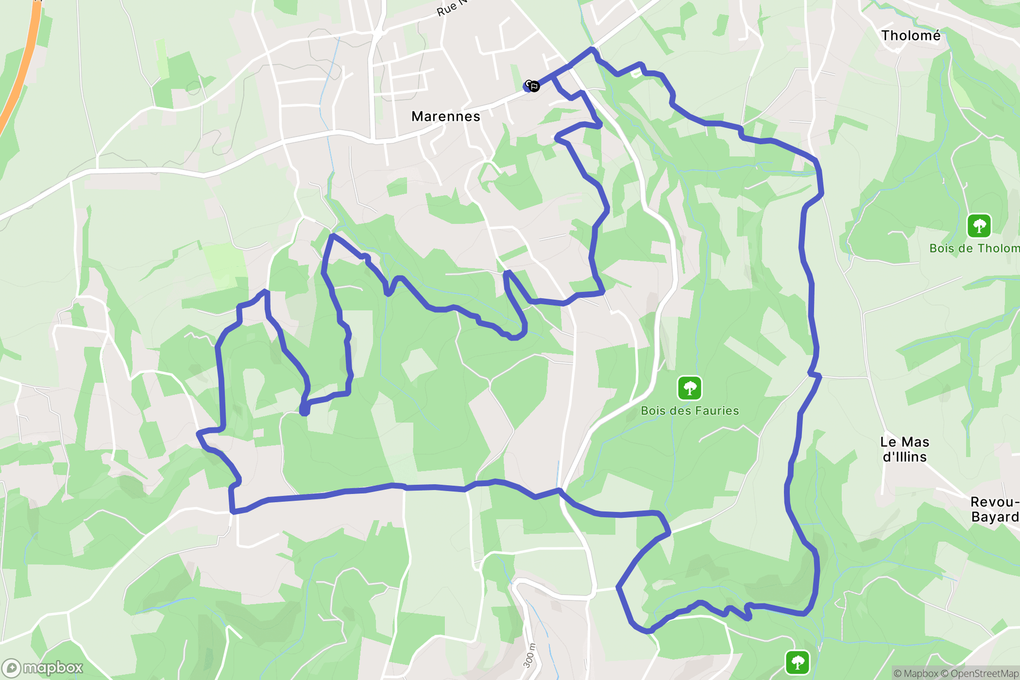 Marennes : carte du parcours de randonnée - France
