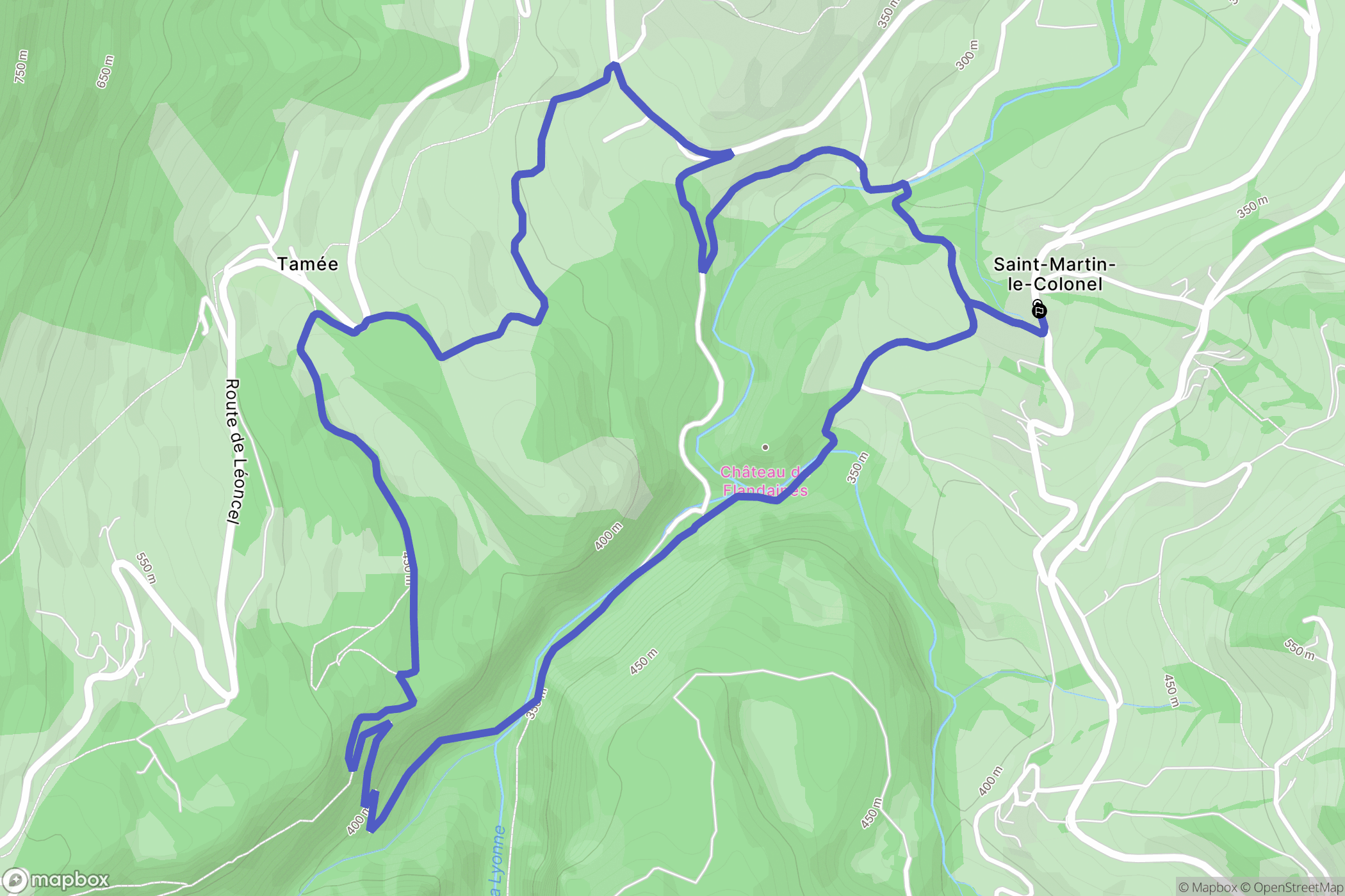 Saint-Martin-le-Colonel : carte du parcours de randonnée - France