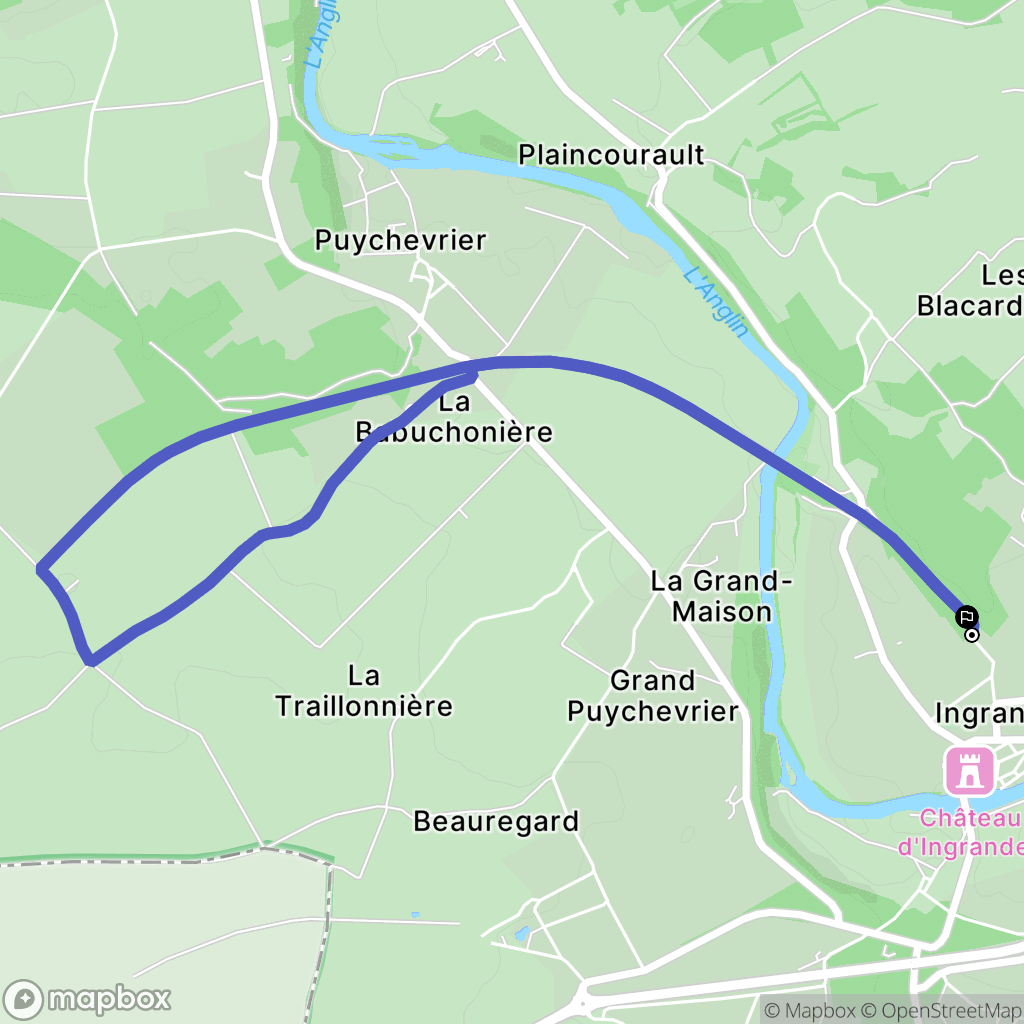 Ingrandes : carte du parcours de randonnée - France