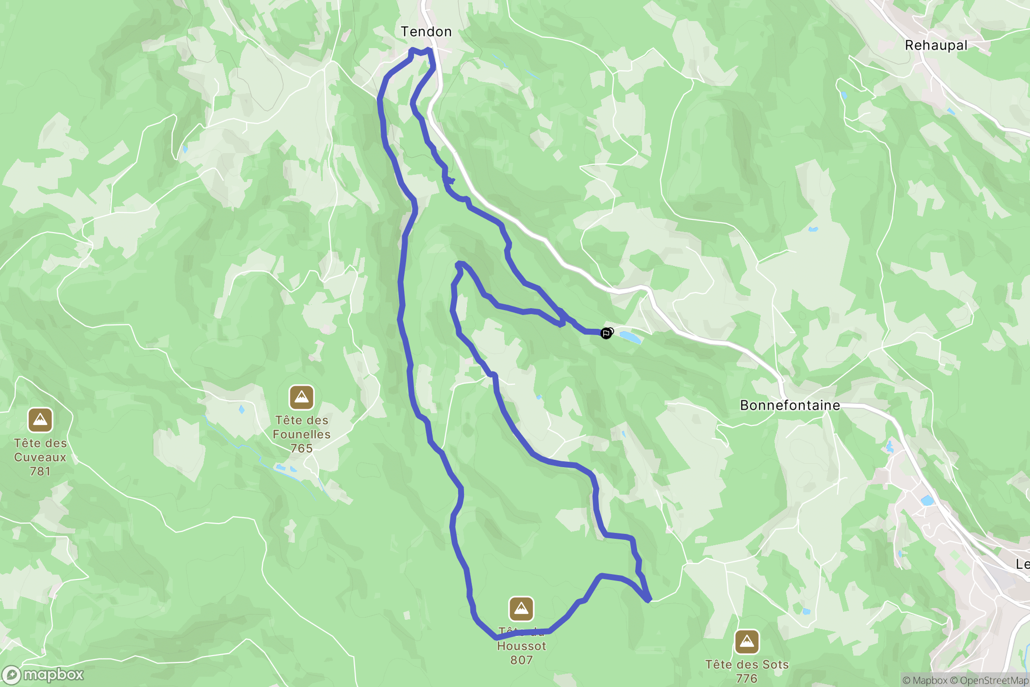 Le Tholy : carte du parcours de randonnée - France