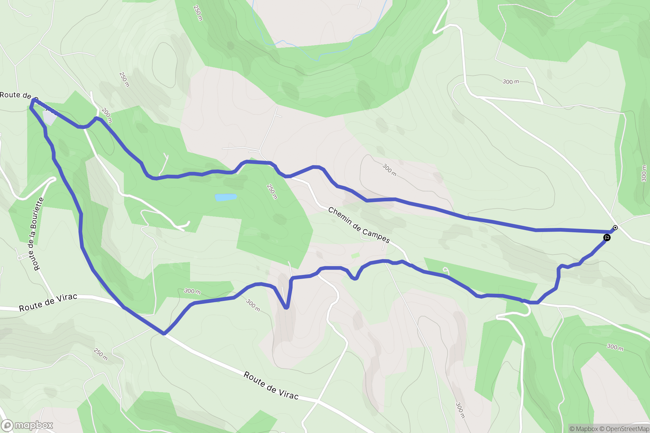 Saint-Marcel-Campes : carte du parcours de randonnée - France