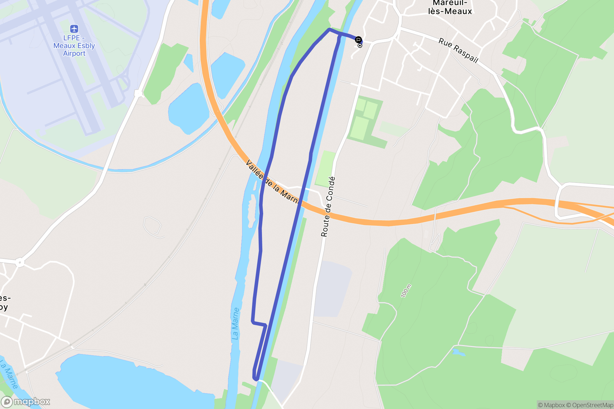 Mareuil-lès-Meaux : carte du parcours de randonnée - France