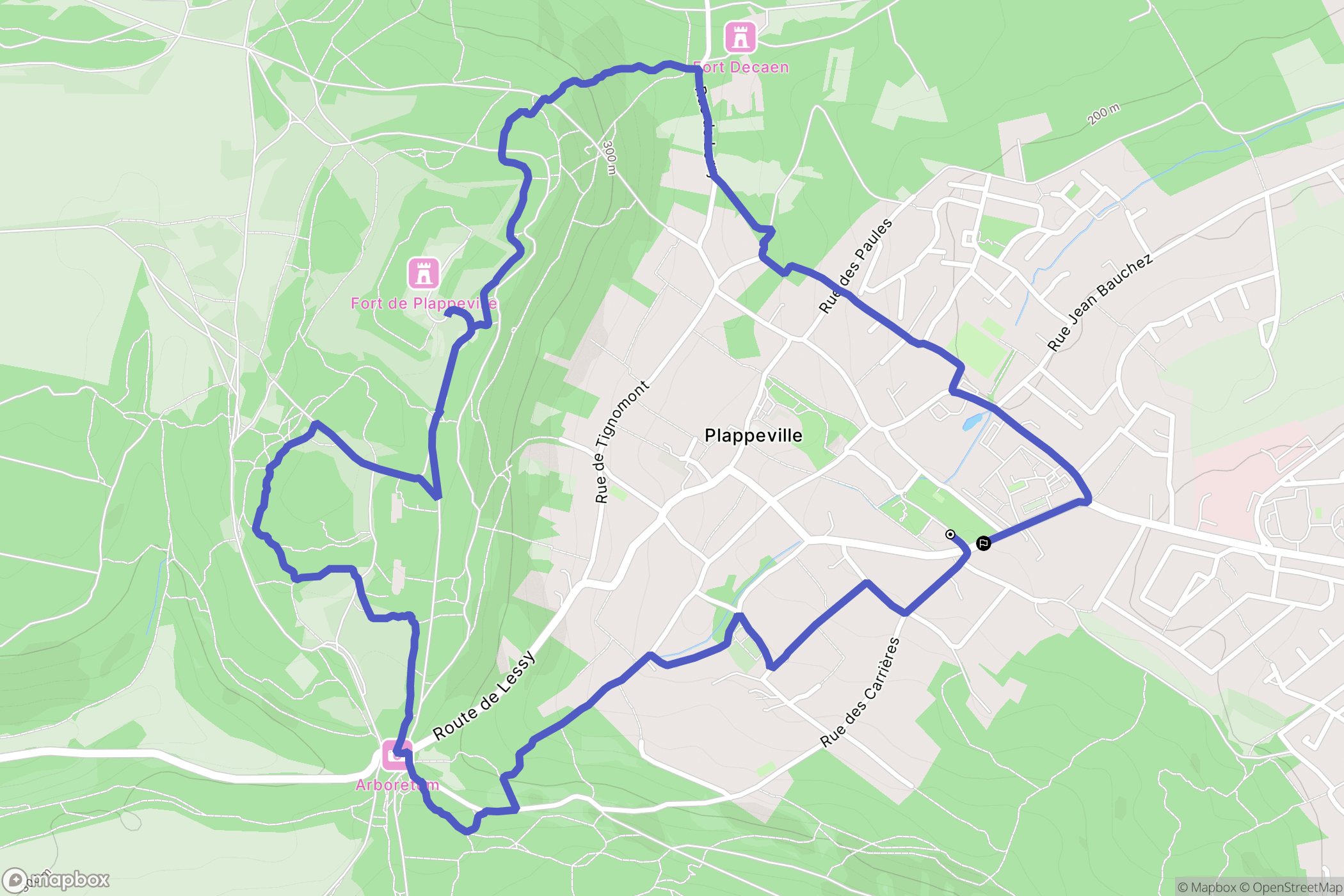Plappeville : carte du parcours de randonnée - France