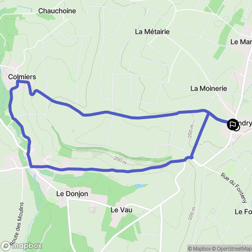 Lindry : carte du parcours de randonnée - France