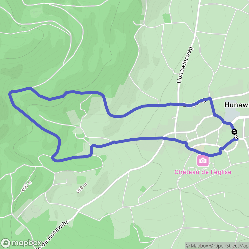 Hunawihr : carte du parcours de randonnée - France