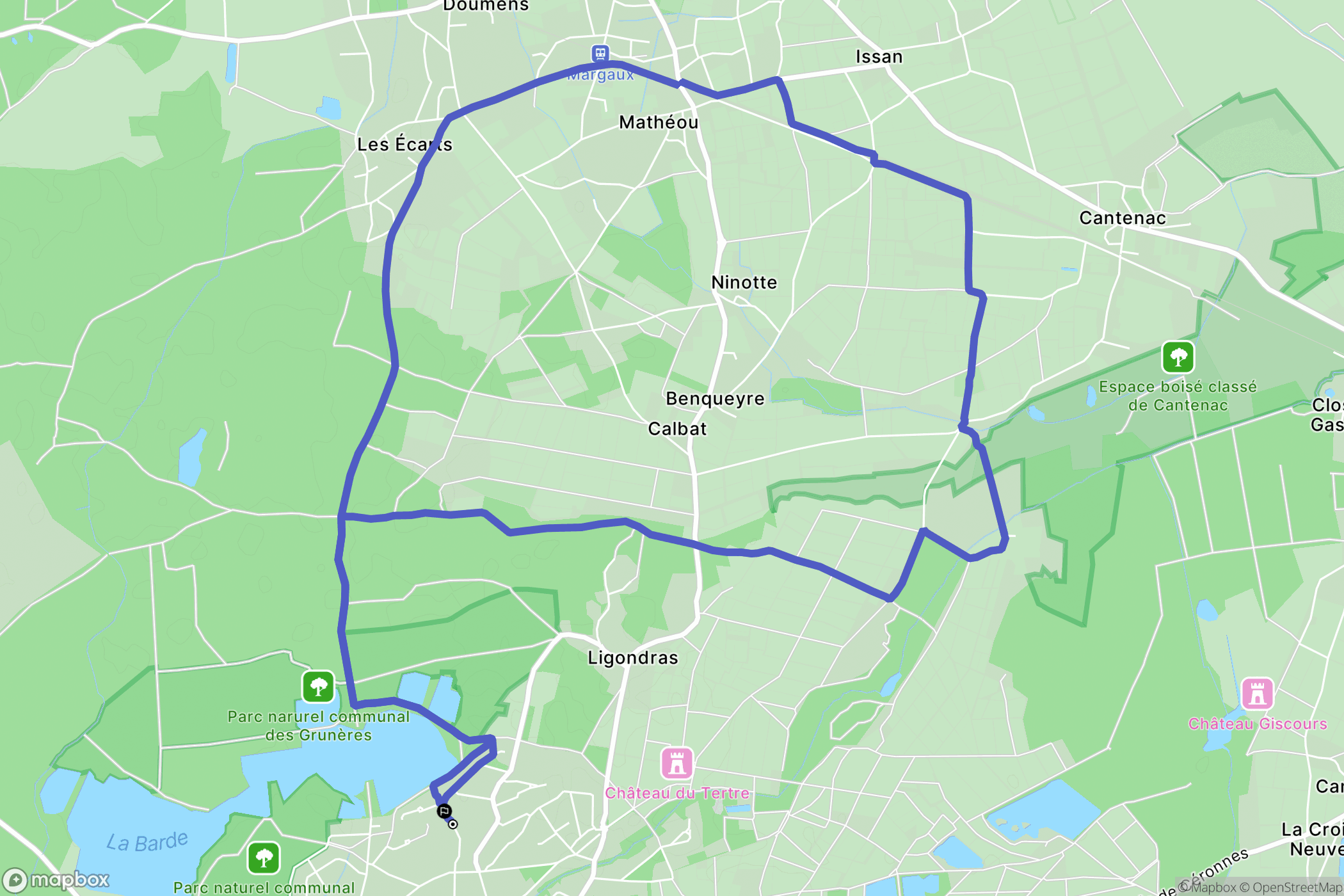 Arsac : carte du parcours de randonnée - France