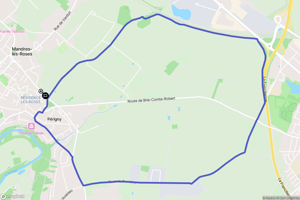 Périgny : carte du parcours de randonnée - France