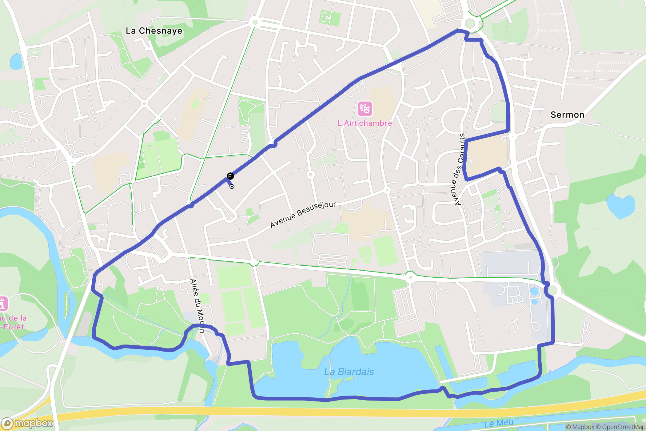 Mordelles : carte du parcours de randonnée - France