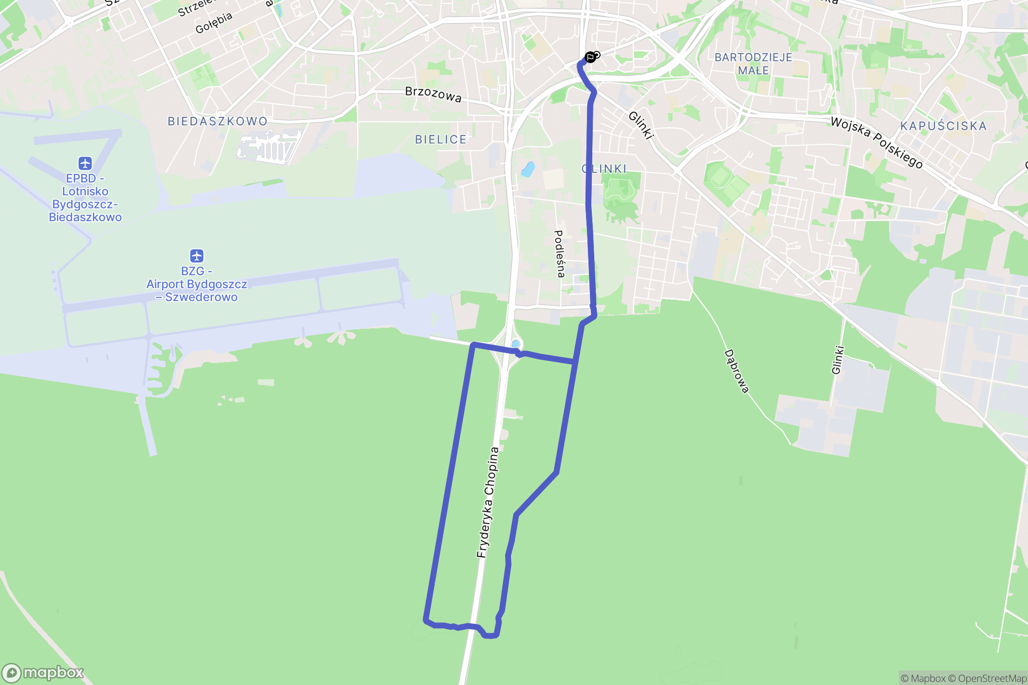 Bydgoszcz: mapa trasy - Poland