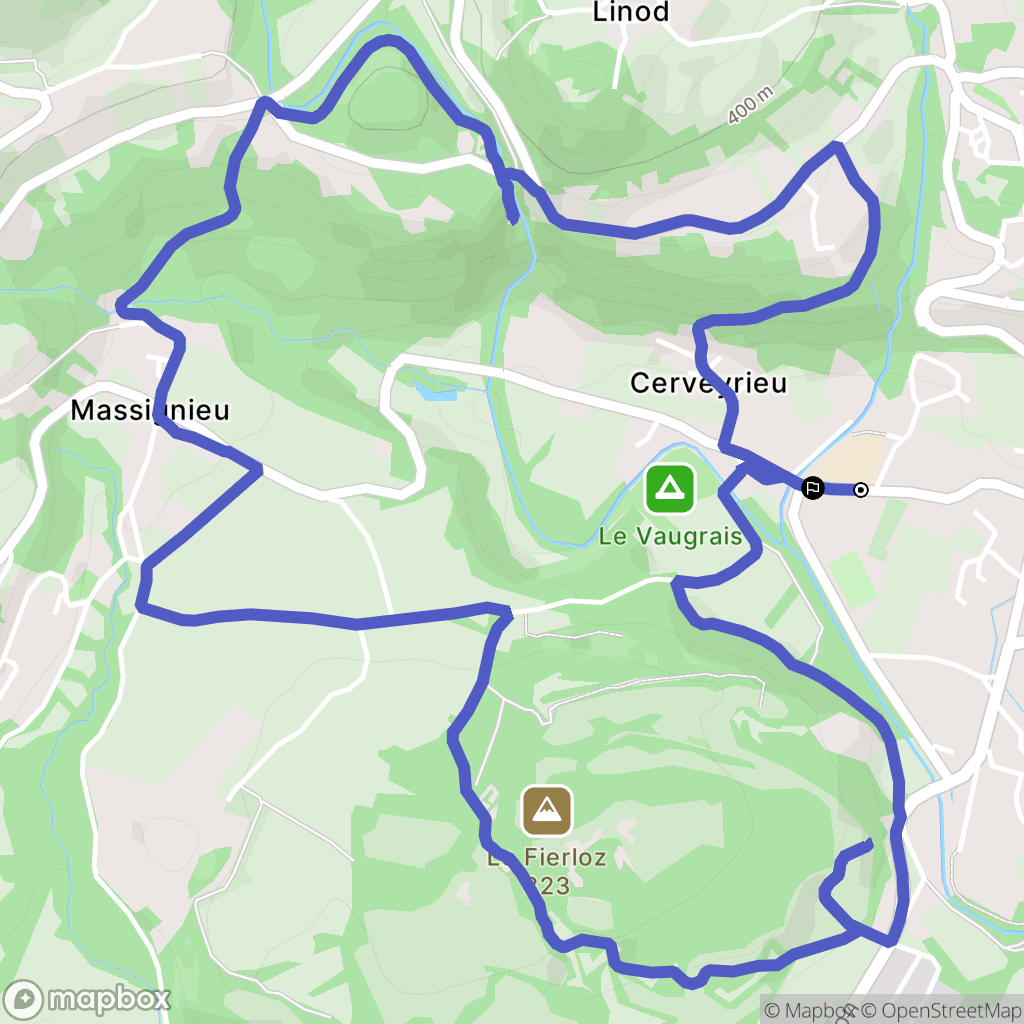Artemare : carte du parcours de randonnée - France