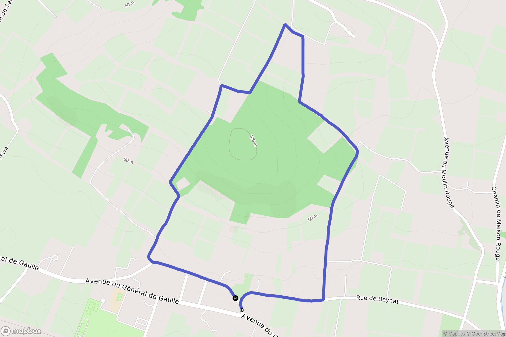 Saint-Magne-de-Castillon : carte du parcours de randonnée - France