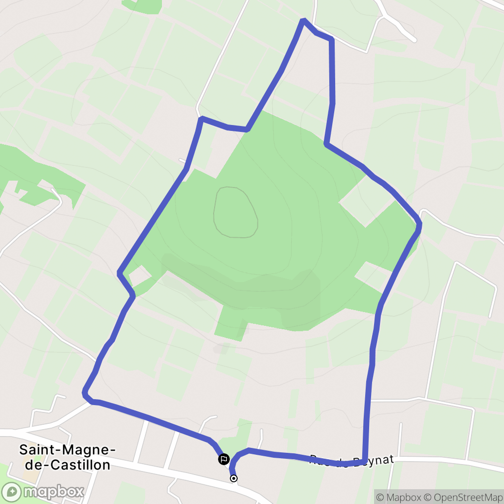 Saint-Magne-de-Castillon : carte du parcours de randonnée - France
