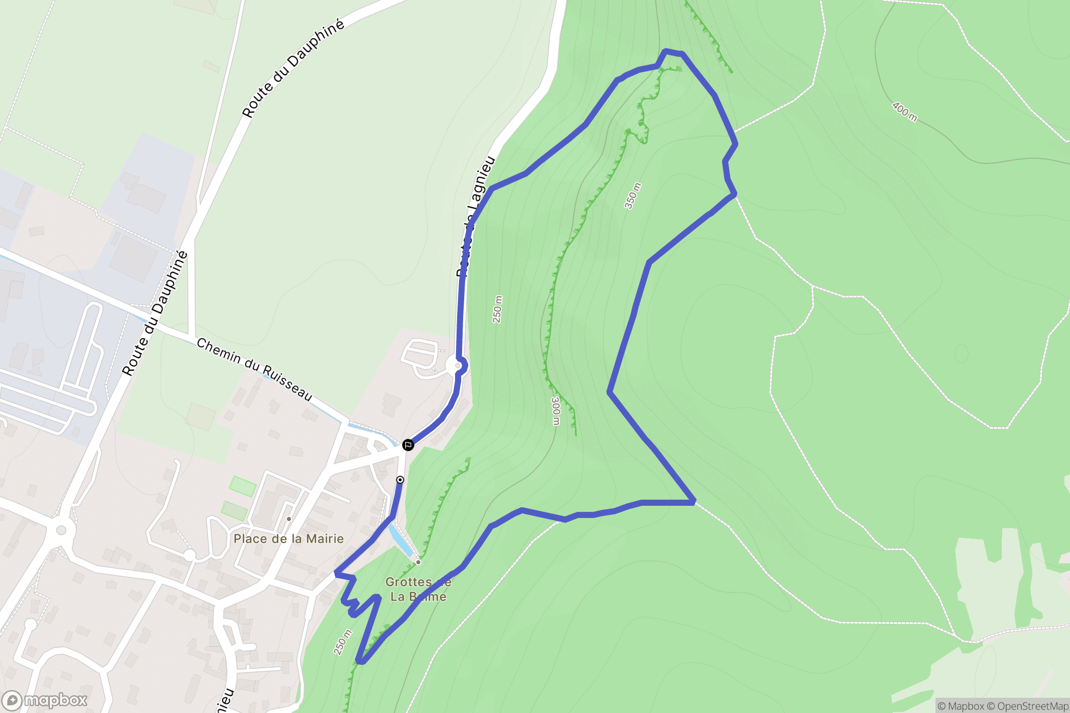 La Balme-les-Grottes : carte du parcours de randonnée - France