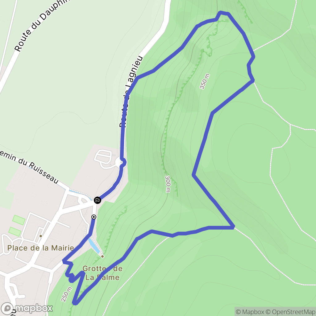 La Balme-les-Grottes : carte du parcours de randonnée - France