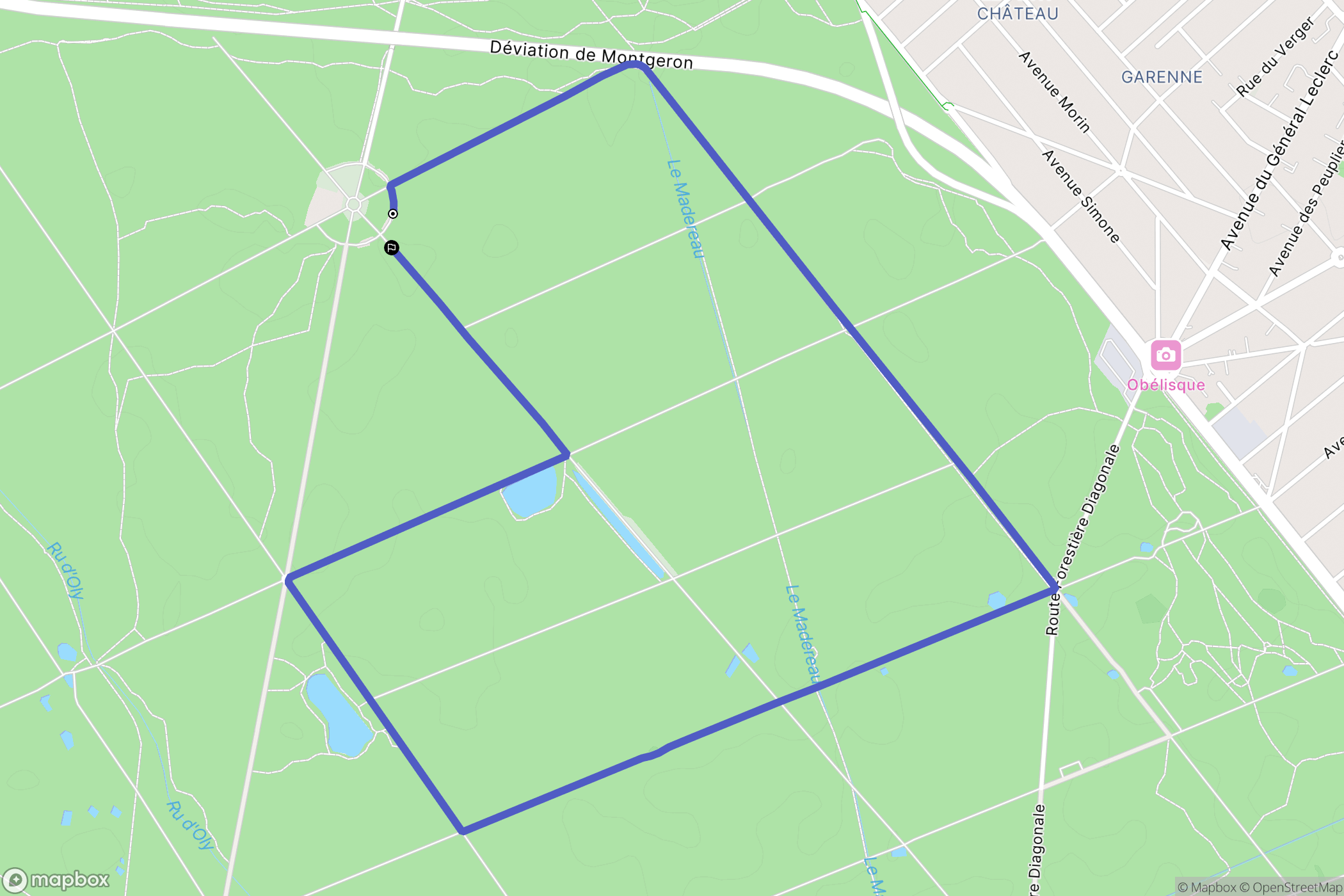 Montgeron : carte du parcours de randonnée - France