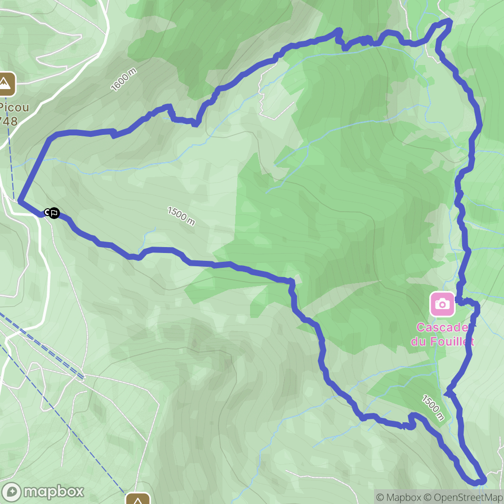 Aulus-les-Bains : carte du parcours de randonnée - France