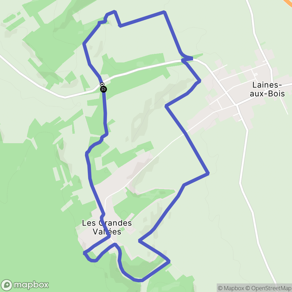Laines-aux-Bois : carte du parcours de randonnée - France