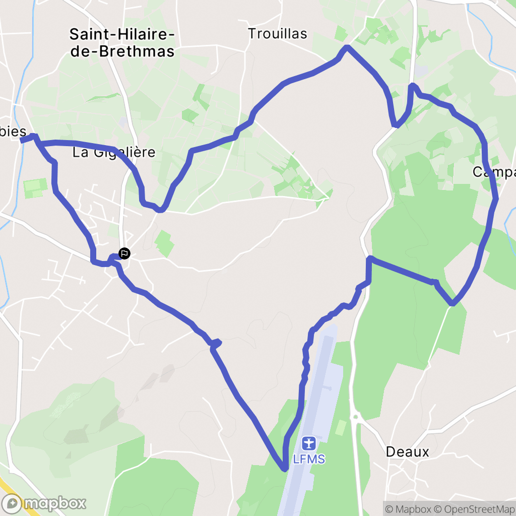 Saint-Hilaire-de-Brethmas : carte du parcours de randonnée - France