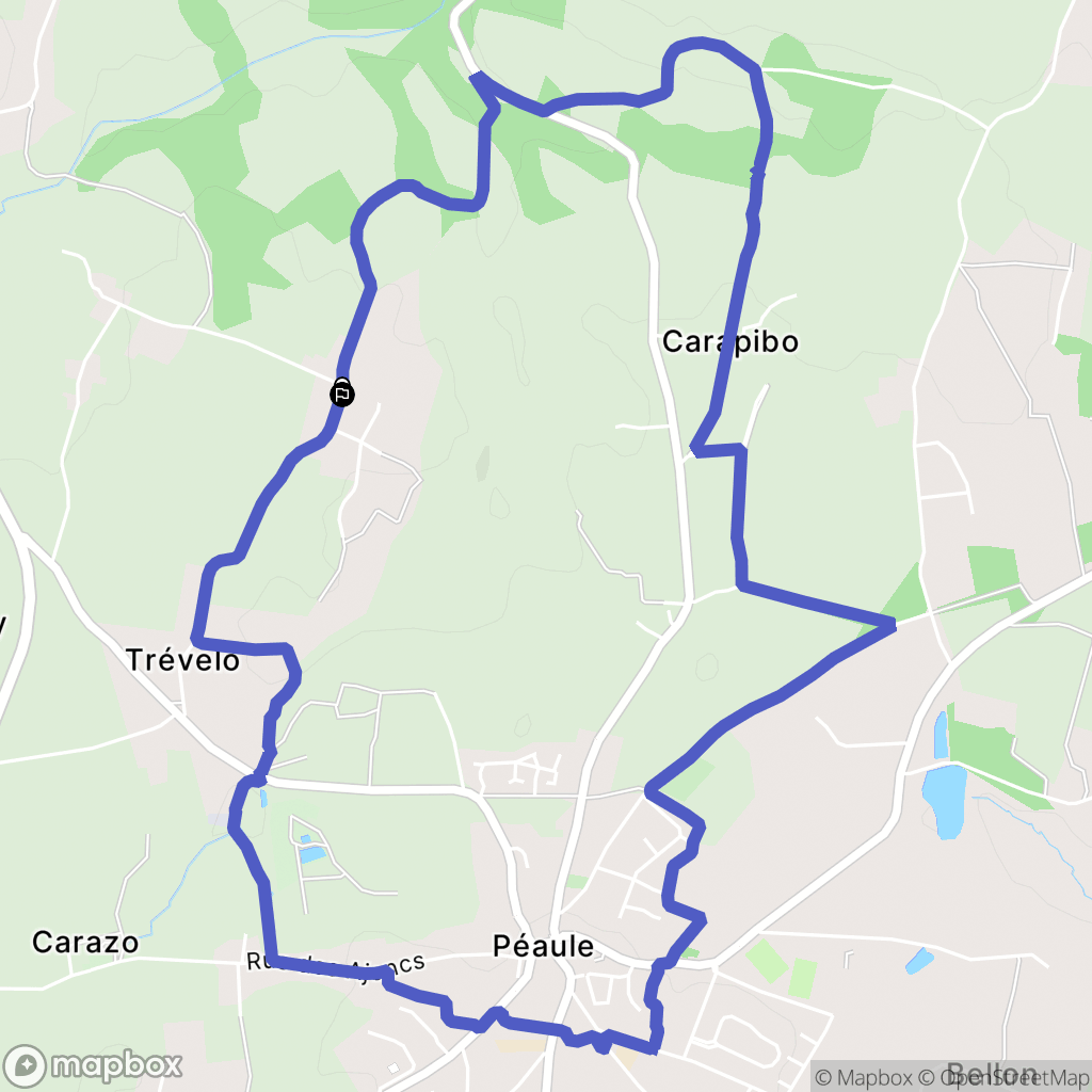 Péaule : carte du parcours de randonnée - France