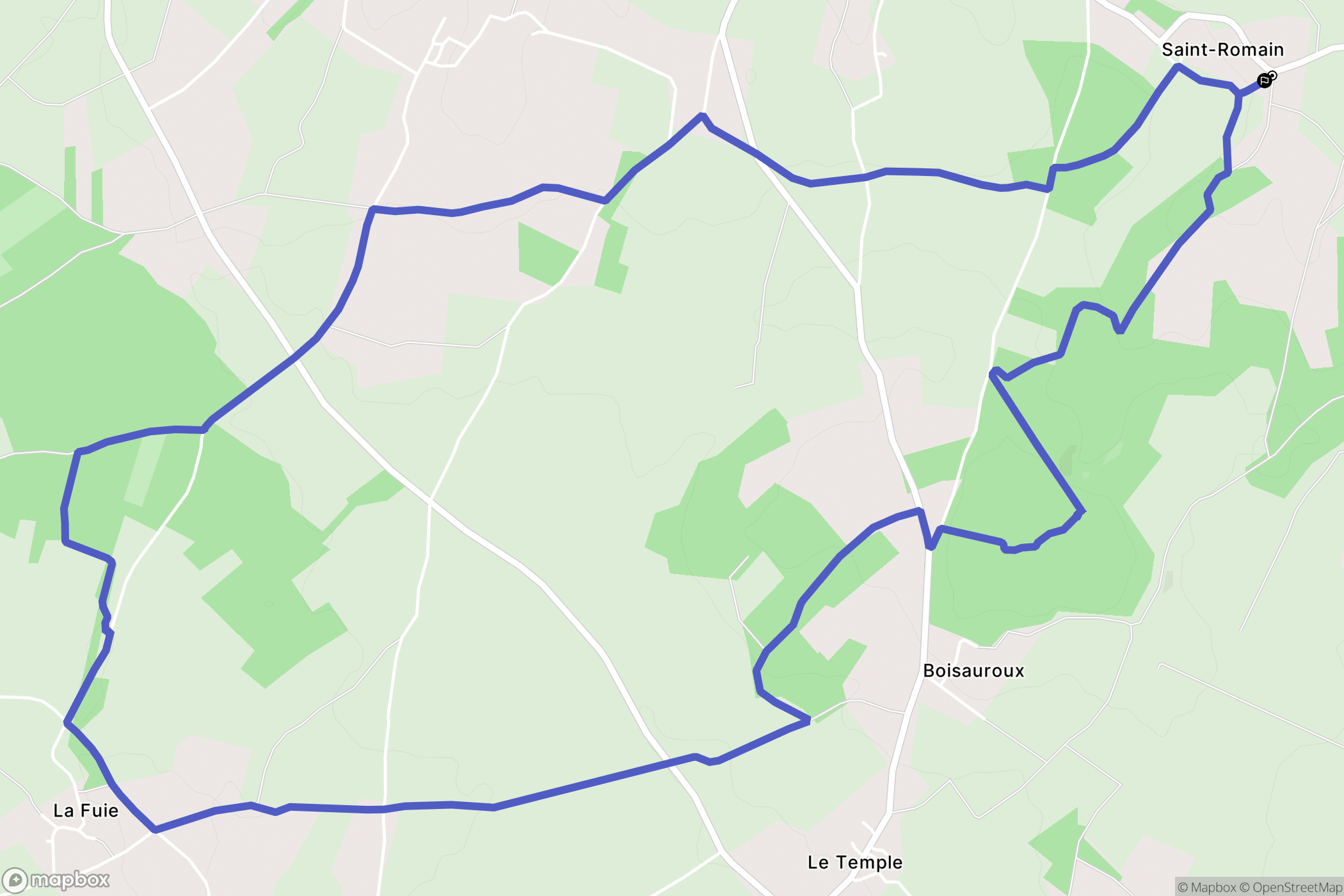 Val-d'Auge : carte du parcours de randonnée - France