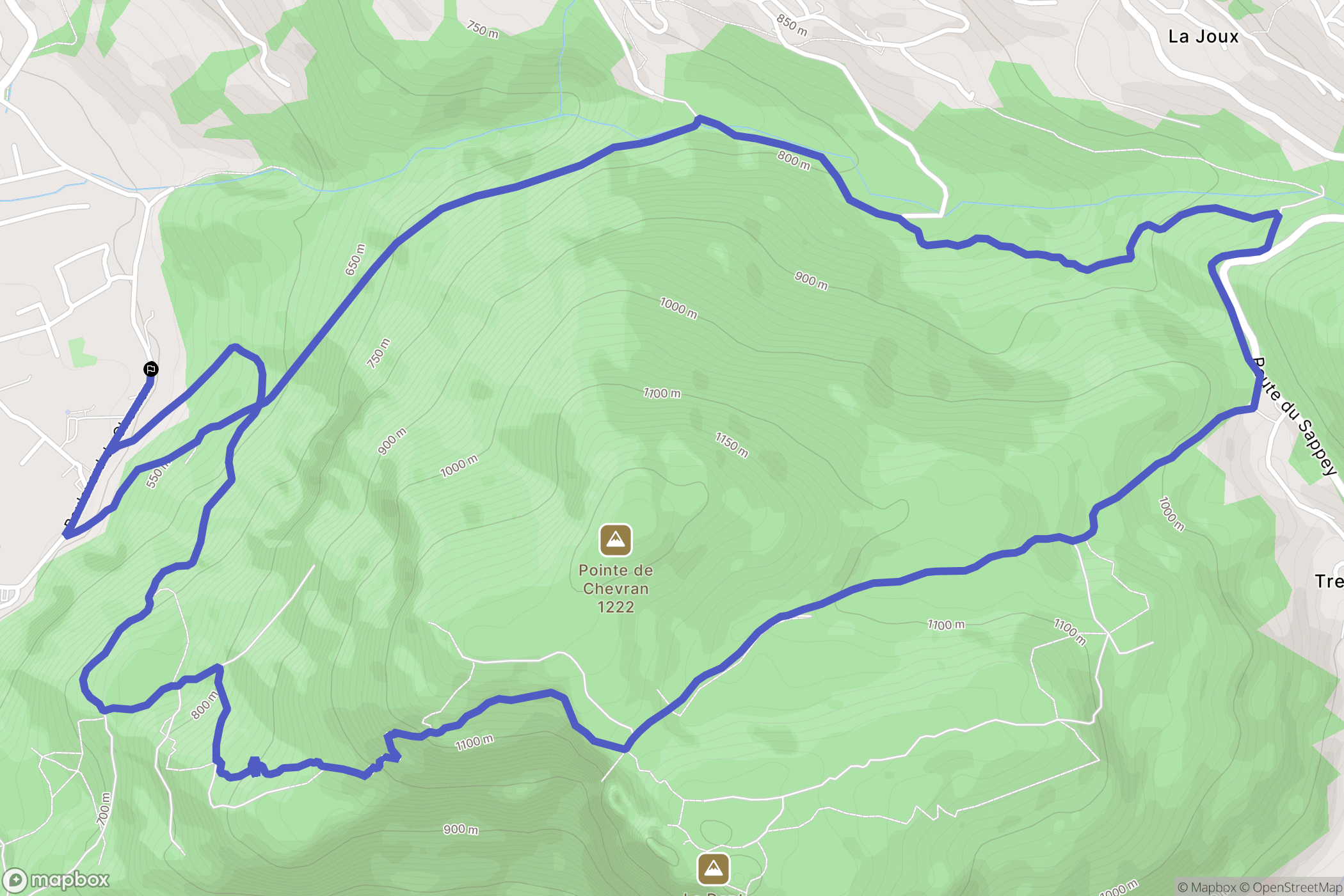 Cluses : carte du parcours de randonnée - France