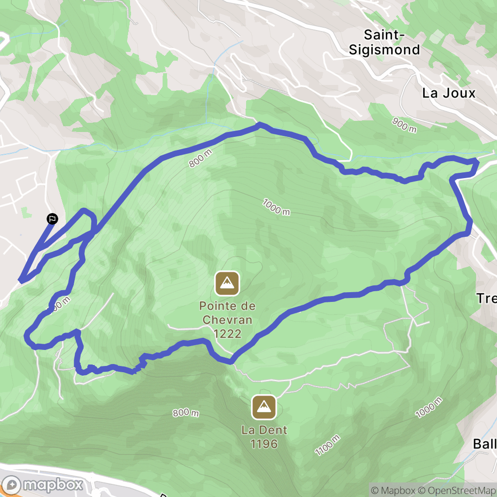 Cluses : carte du parcours de randonnée - France