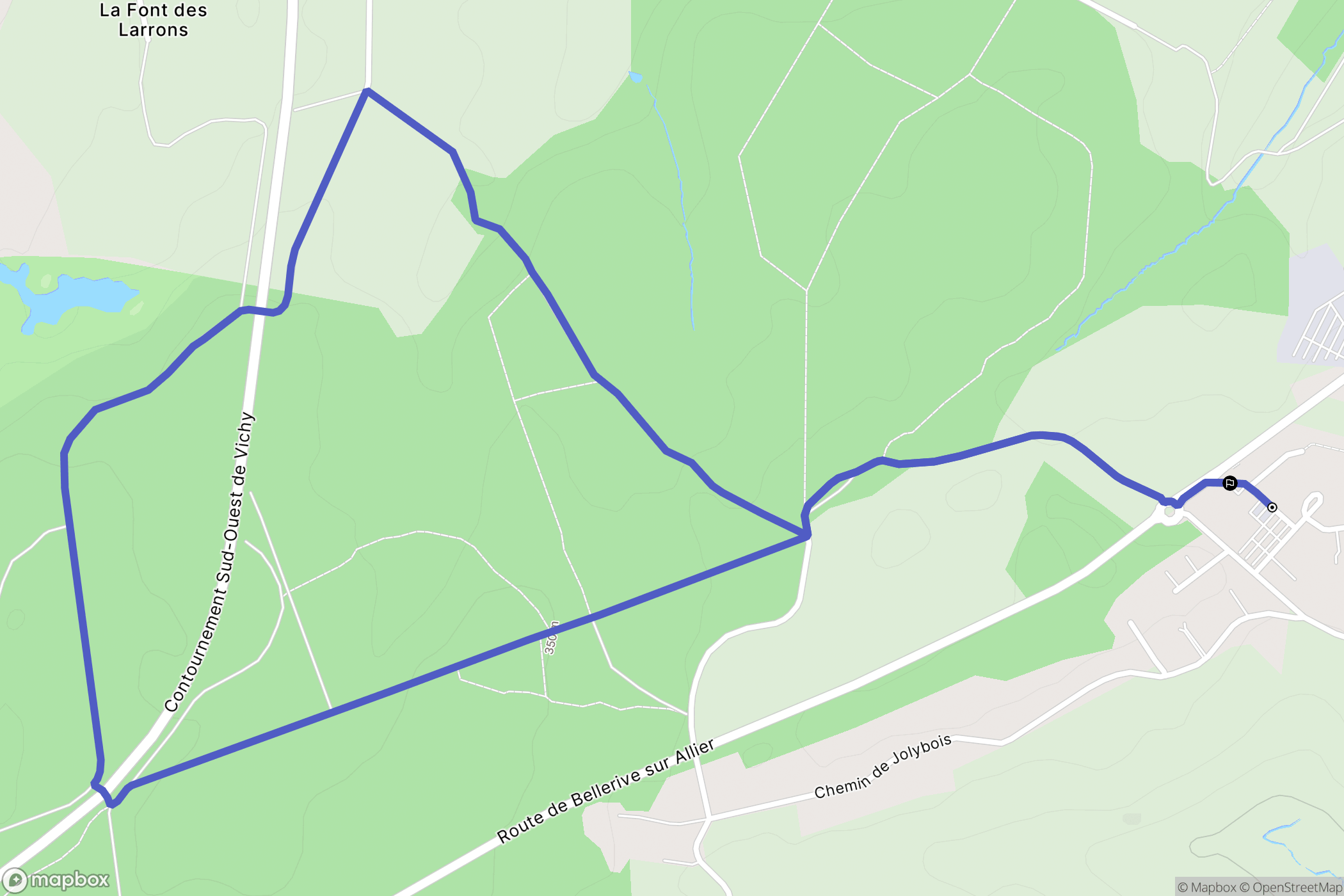 Bellerive-sur-Allier : carte du parcours de randonnée - France