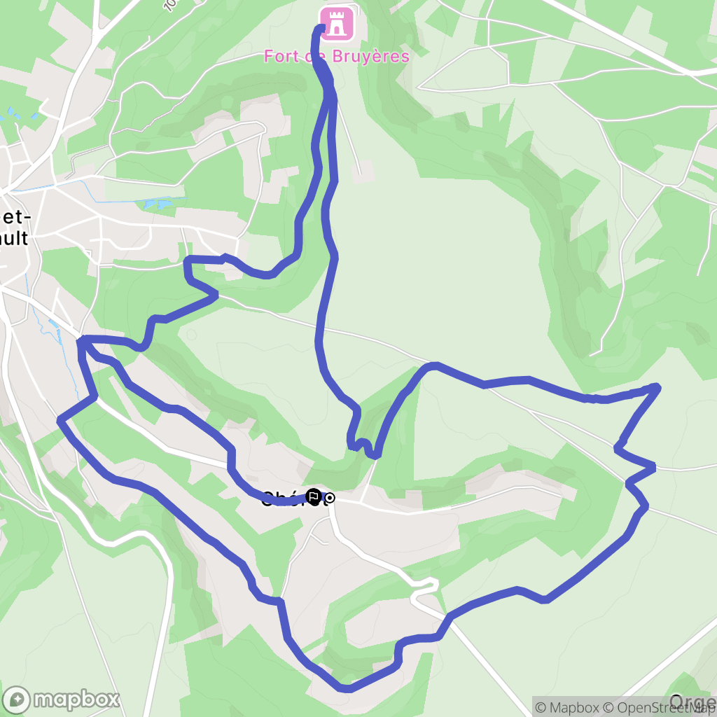 Chérêt : carte du parcours de randonnée - France