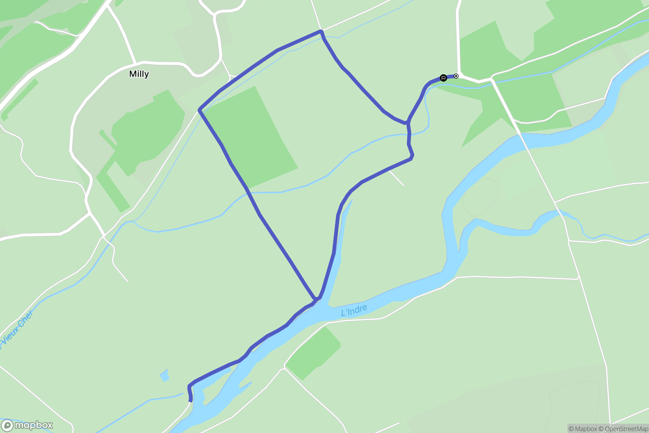 Bréhémont : carte du parcours de randonnée - France
