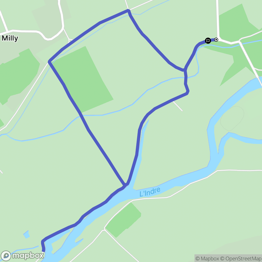 Bréhémont : carte du parcours de randonnée - France