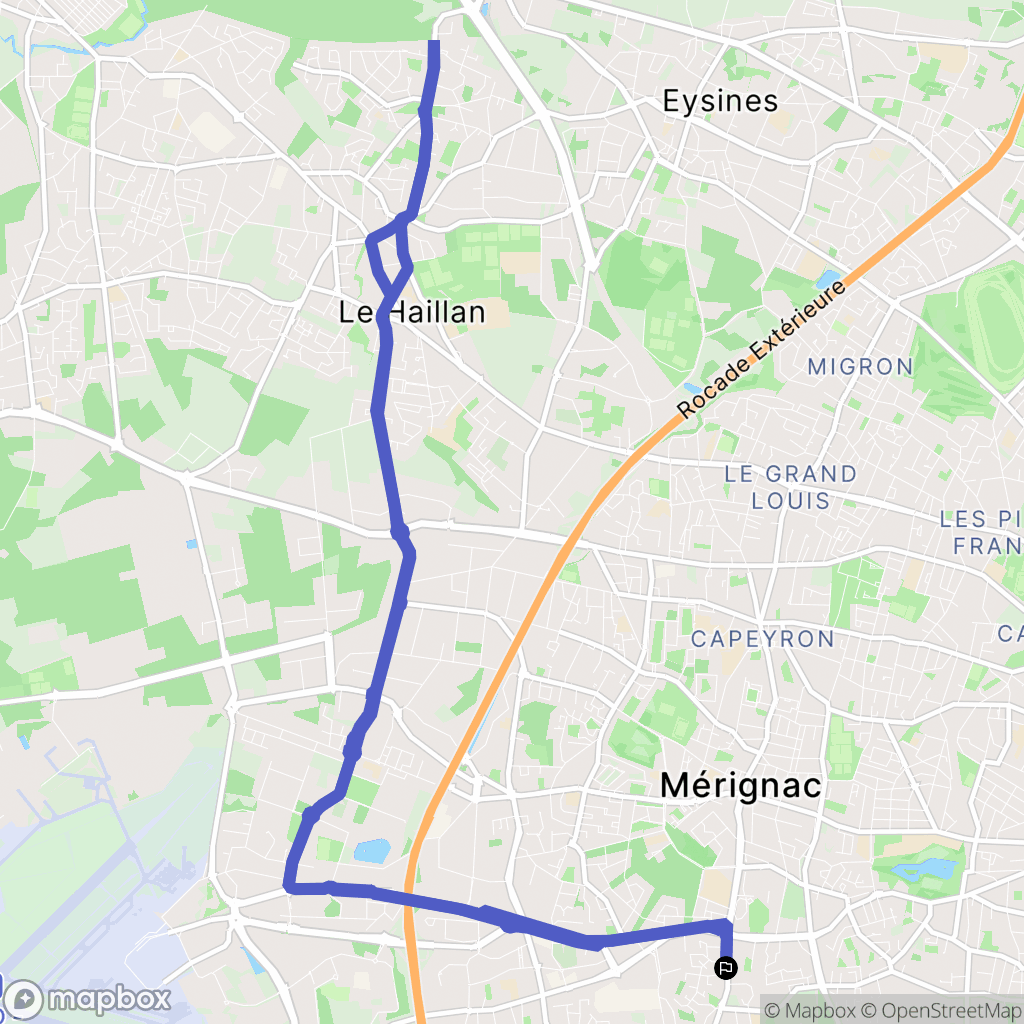 Mérignac : carte du parcours de randonnée - France