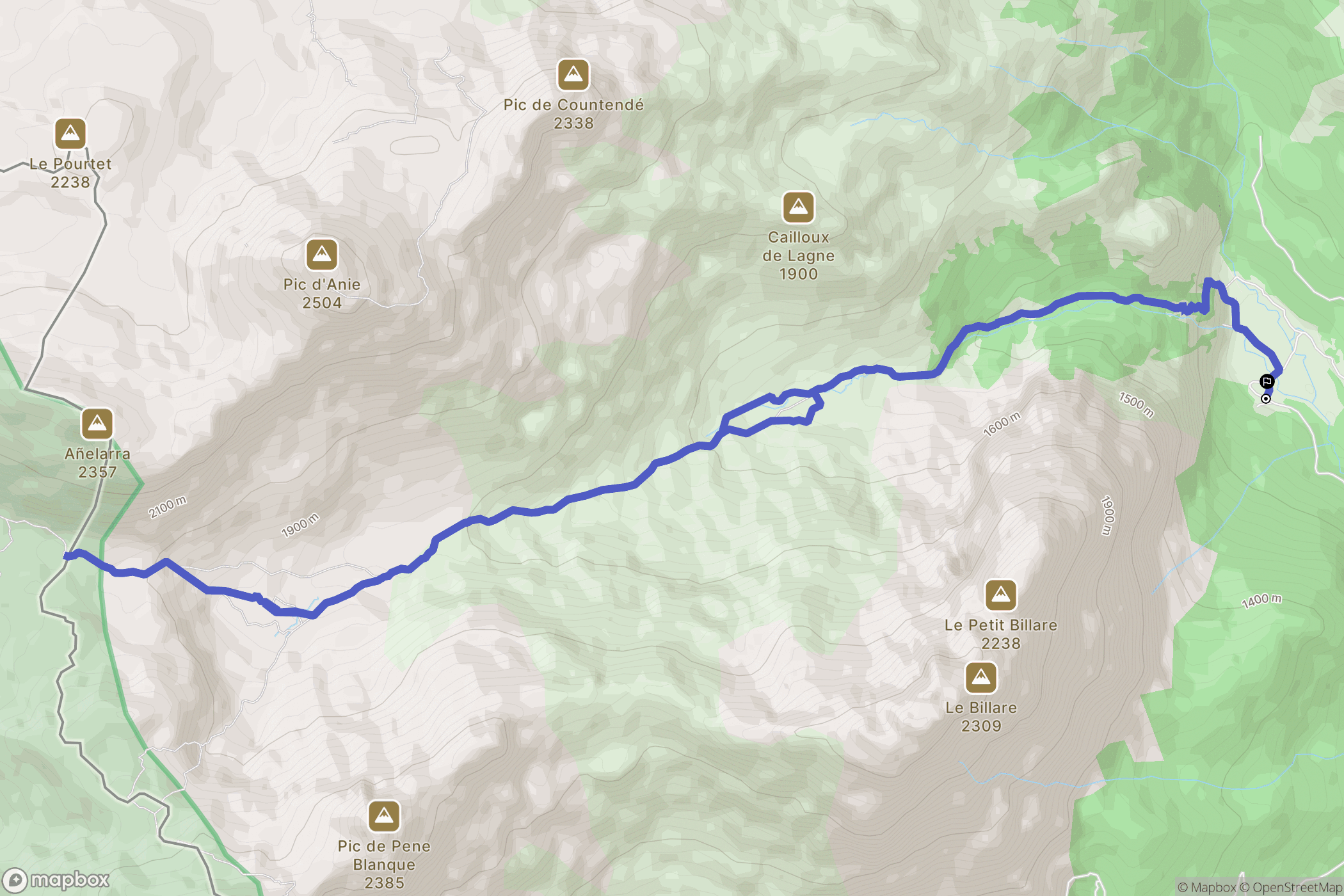 Lescun : carte du parcours de randonnée - France