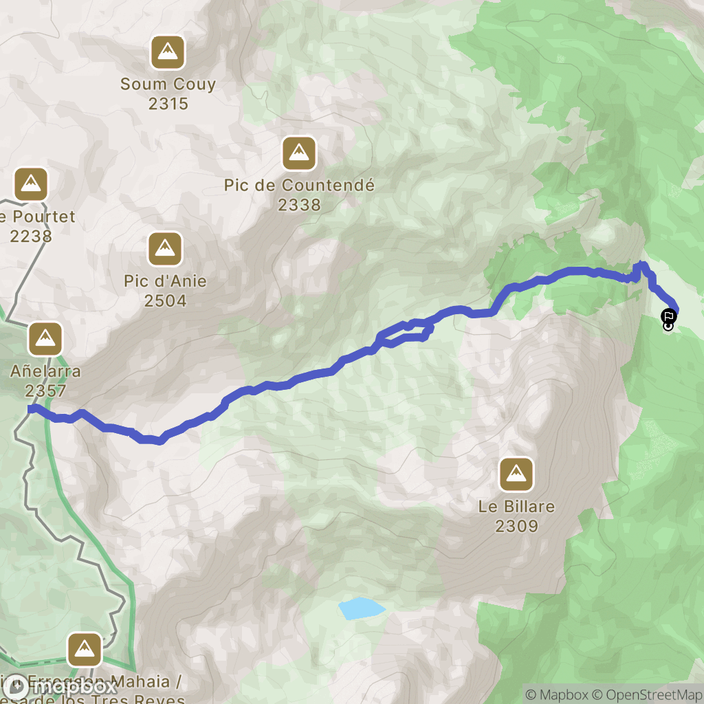 Lescun : carte du parcours de randonnée - France