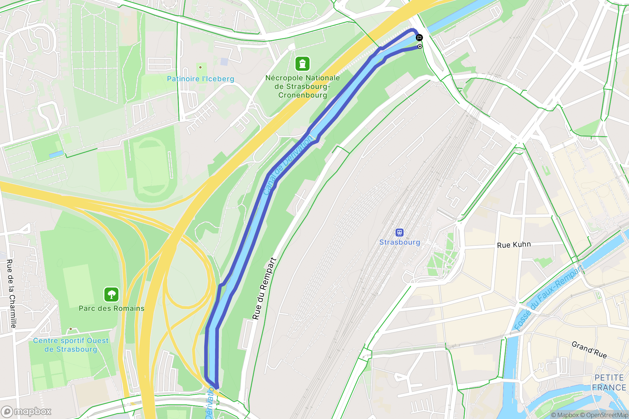Strasbourg : carte du parcours de randonnée - France