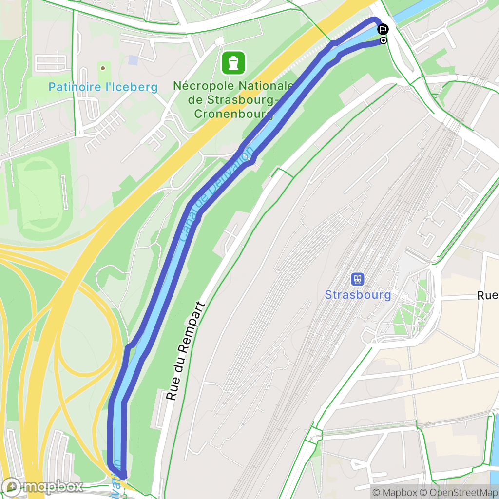 Strasbourg : carte du parcours de randonnée - France