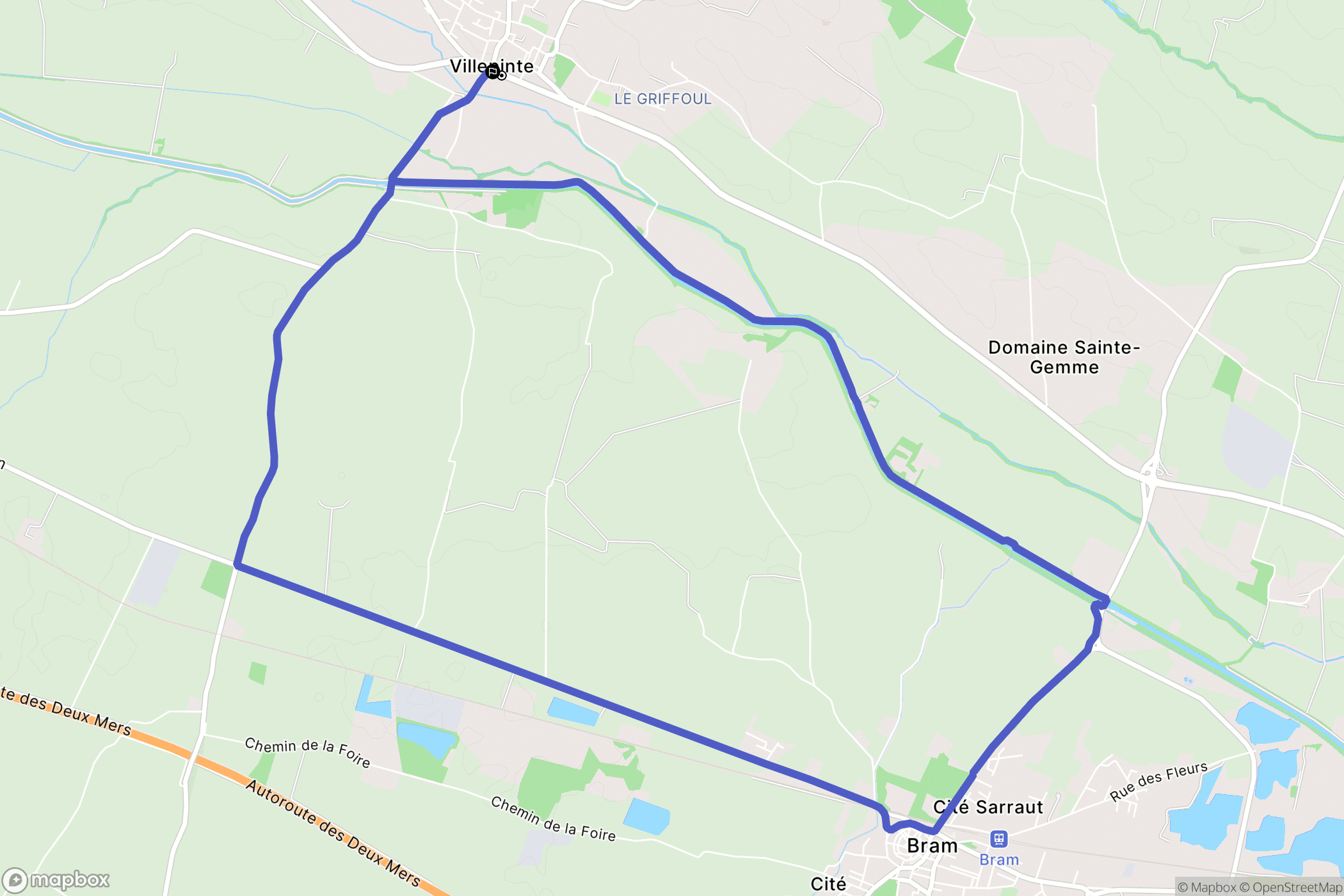 Villepinte : carte du parcours de randonnée - France