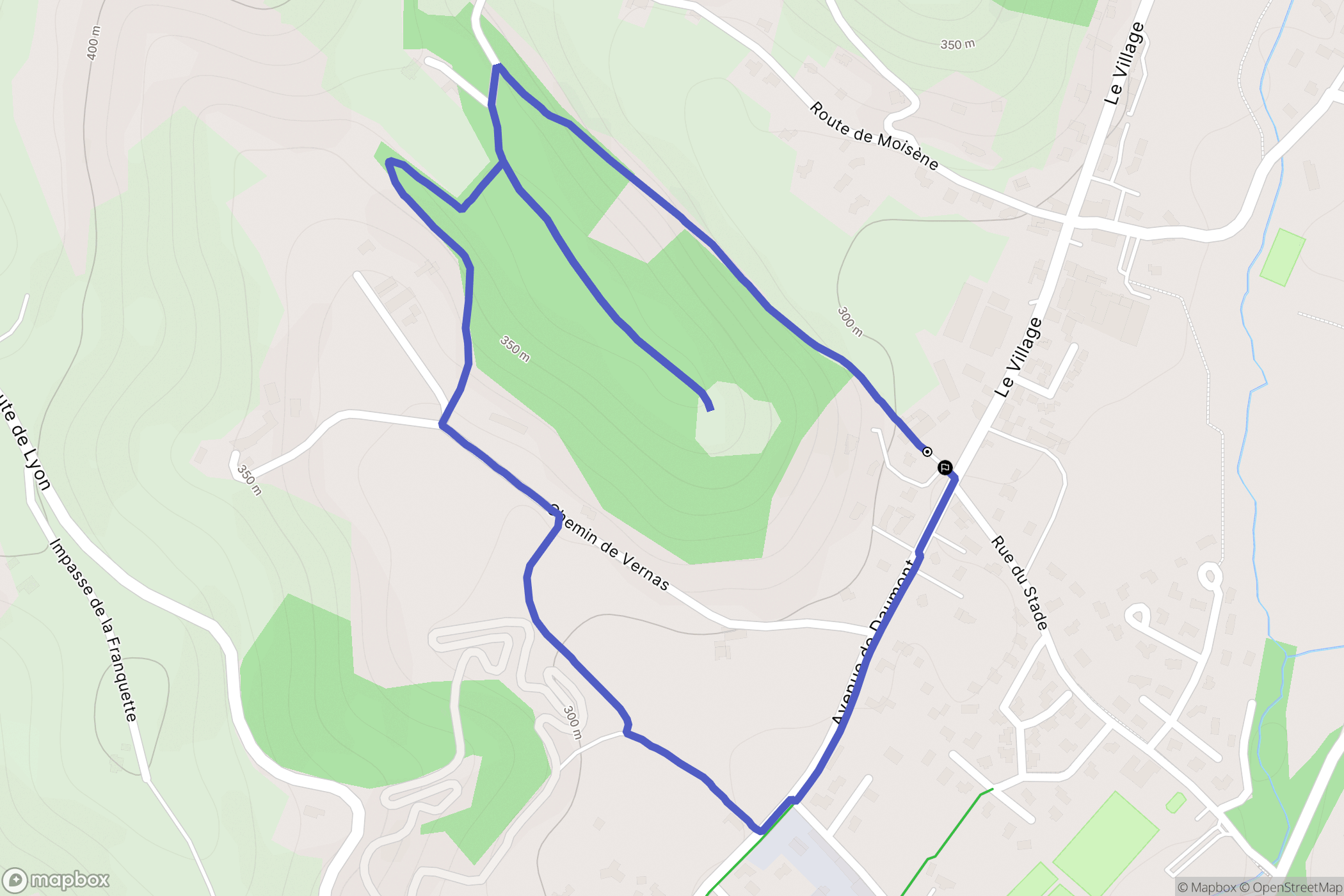 Saint-Vérand : carte du parcours de randonnée - France