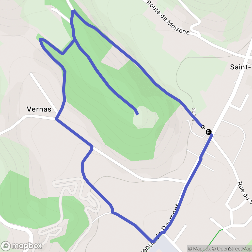 Saint-Vérand : carte du parcours de randonnée - France