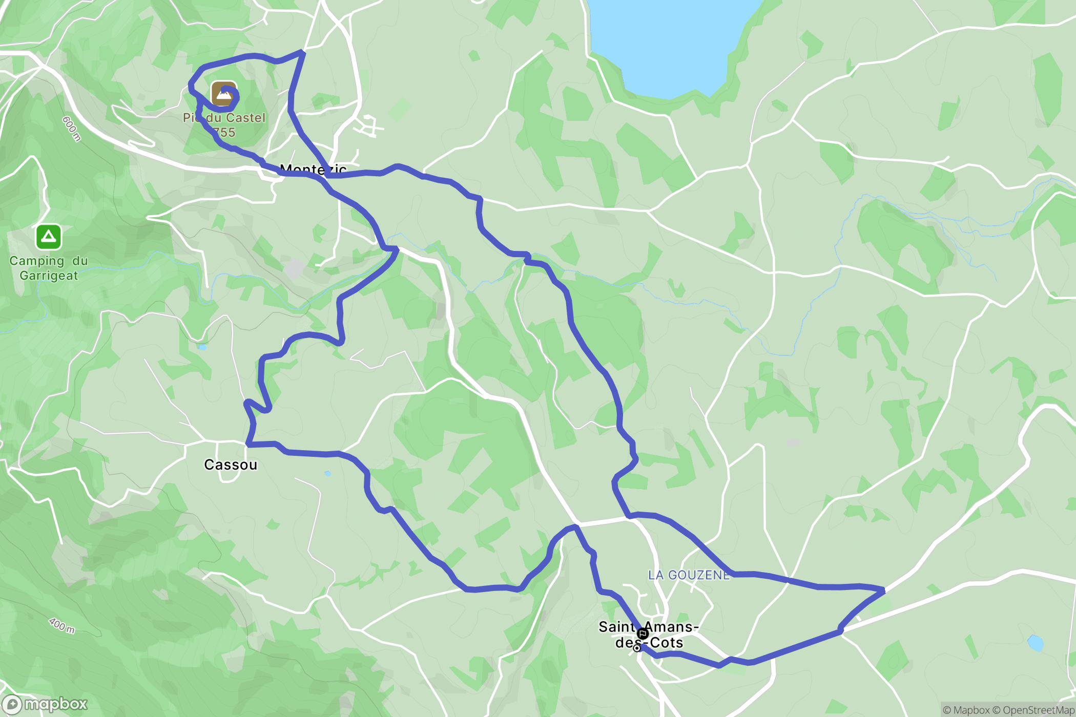 Saint-Amans-des-Cots : carte du parcours de randonnée - France