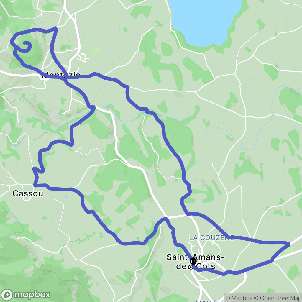 Saint-Amans-des-Cots : carte du parcours de randonnée - France