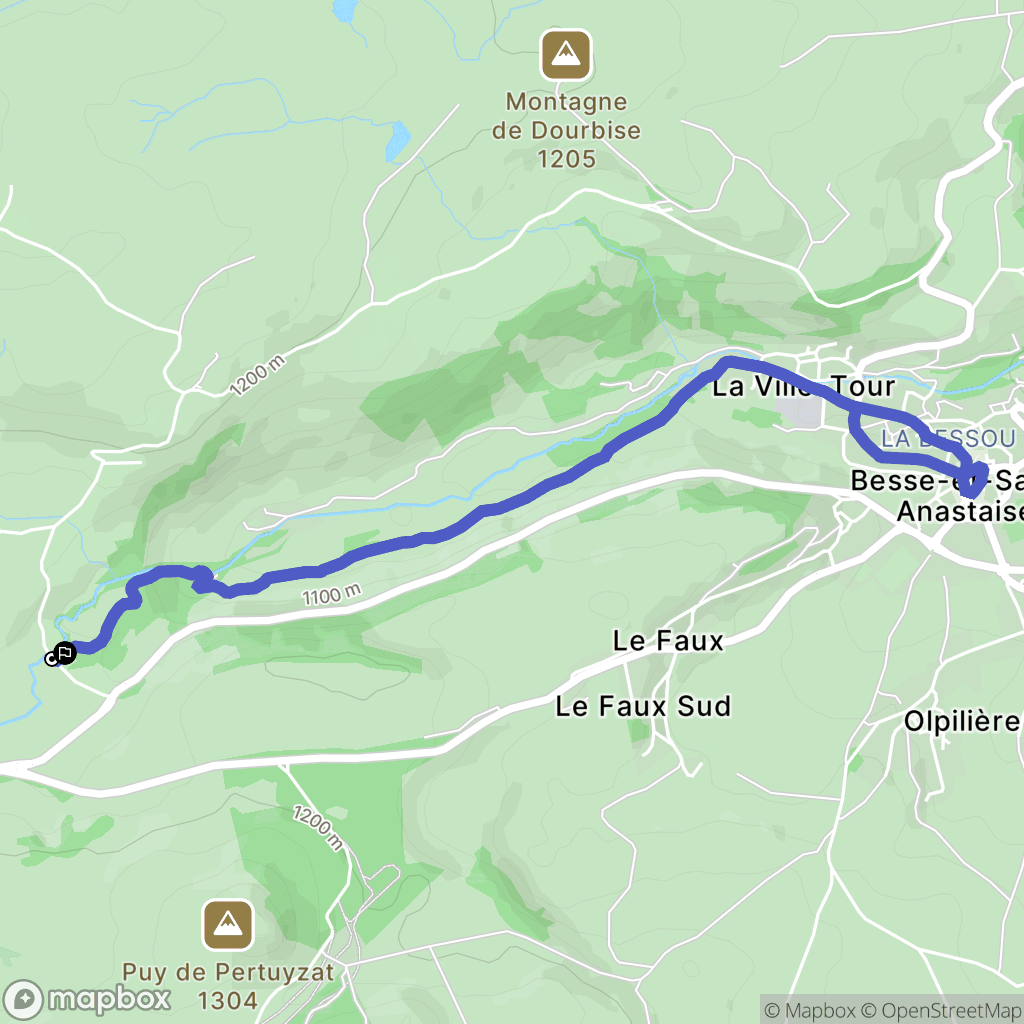 Besse-et-Saint-Anastaise : carte du parcours de randonnée - France