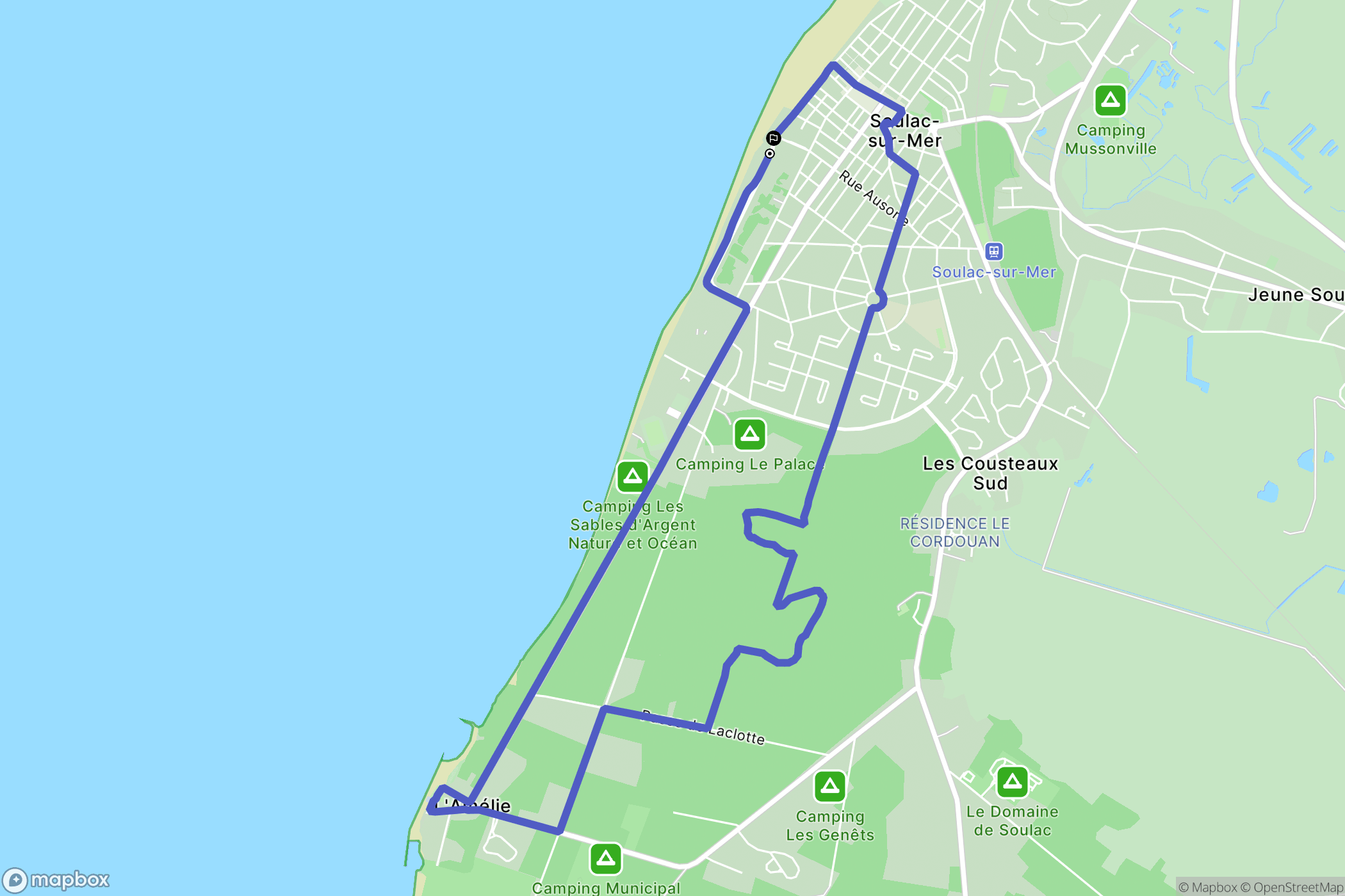 Soulac-sur-Mer : carte du parcours de randonnée - France