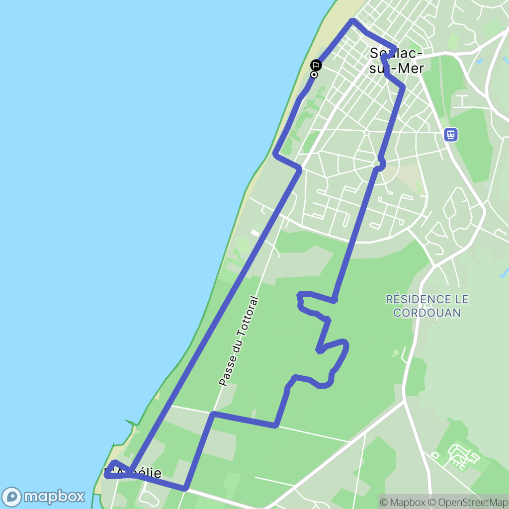 Soulac-sur-Mer : carte du parcours de randonnée - France