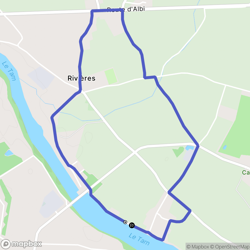 Rivières : carte du parcours de randonnée - France