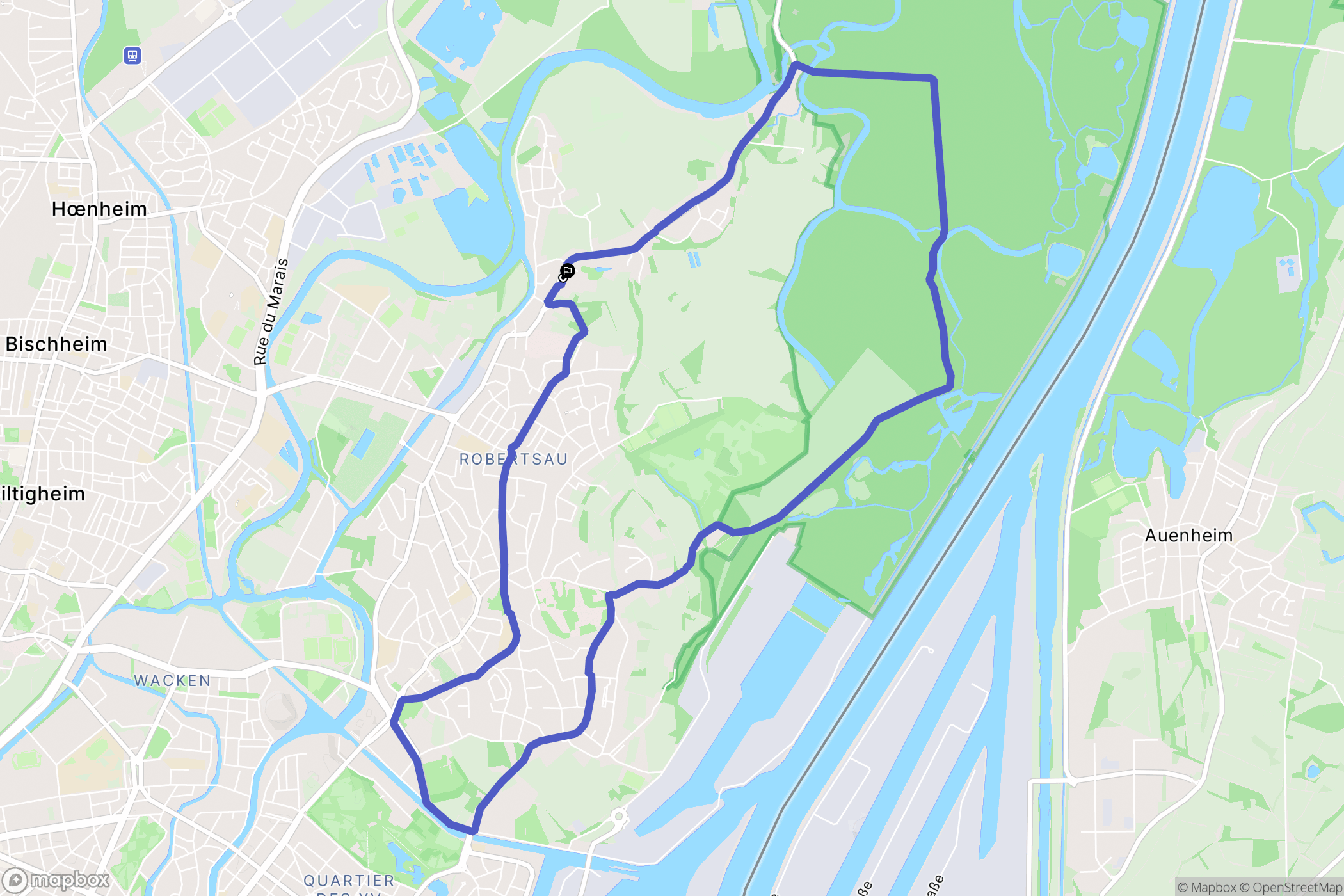 Strasbourg : carte du parcours de randonnée - France