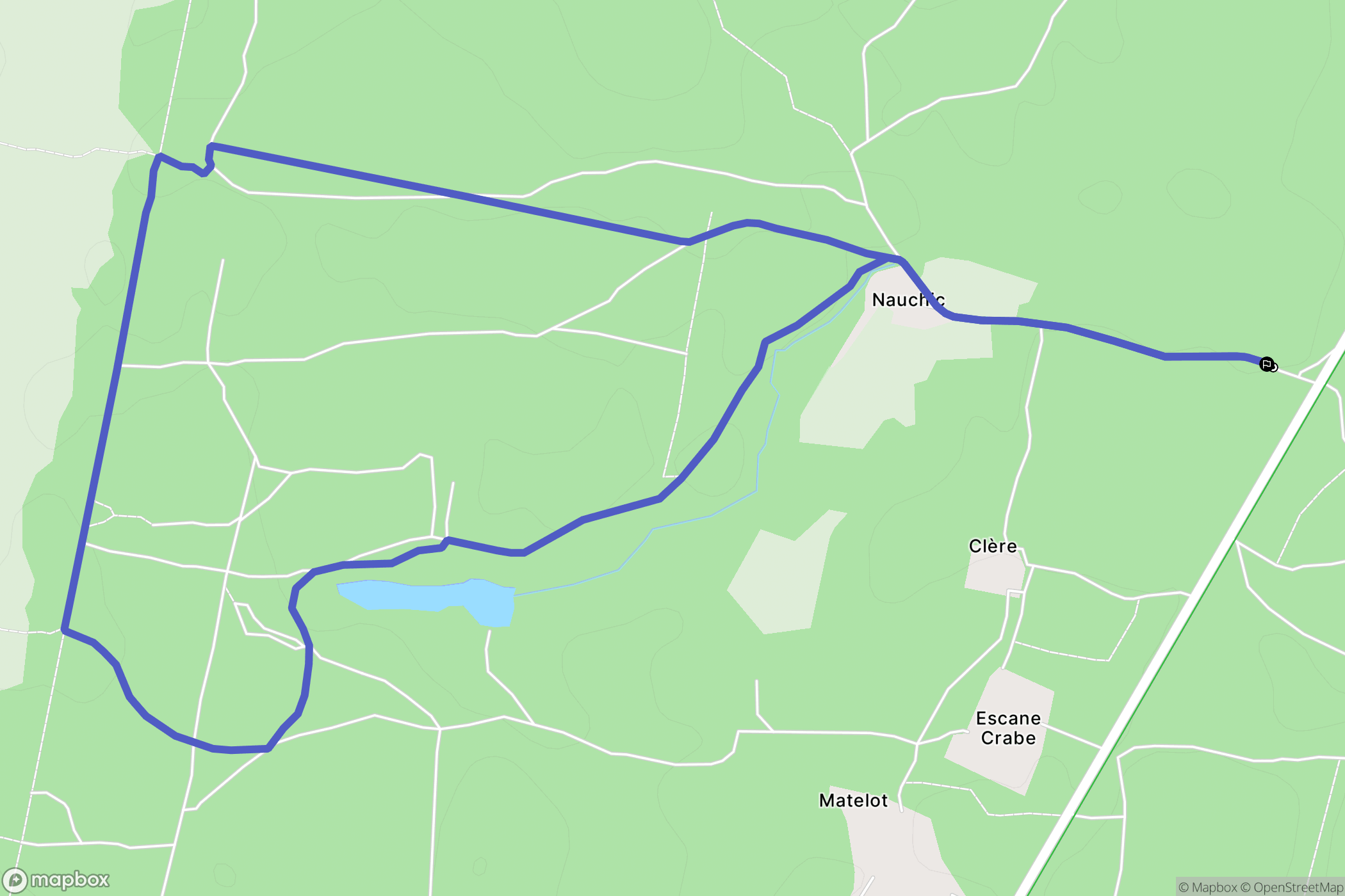 Soustons : carte du parcours de randonnée - France